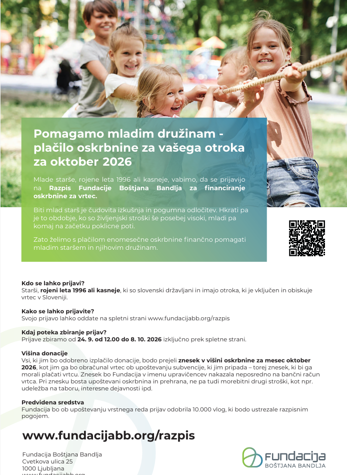 Pomoč mladim družinam pri plačilu vrtca Pomoč mladim družinam pri plačilu vrtca